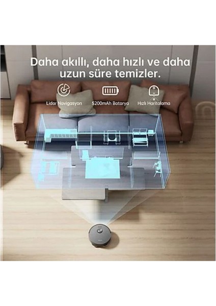 Güçlü Emiş Dikkat Çekici Temizlik Uyumlu Pro Robot Süpürge Siyah indirimleri