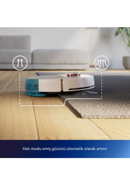 Islak+Kuru Homerun 7000 Serisi Aqua XU7100/02 Çöp Istasyonlu Akıllı Robot Süpürge , 0.3 Litre