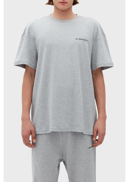 Oversize Bisiklet Yaka % 100 Pamuk T Shirt Erkek T Shirt LB21SSCORMUOT