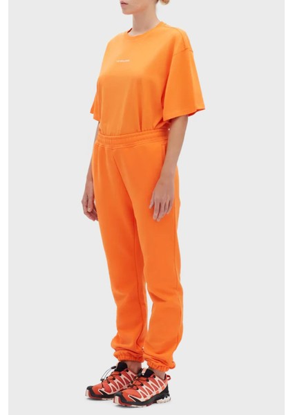 Logolu Regular Fit Elastik Bel Bantlı Cepli % 100 Pamuk Pantolon Bayan Pantolon LB22FWESSFUSP
