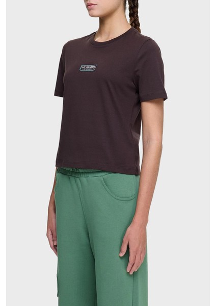 Logolu % 100 Pamuk Regular Fit Bisiklet Yaka T Shirt Bayan T Shirt LB25SSUNLFUTS