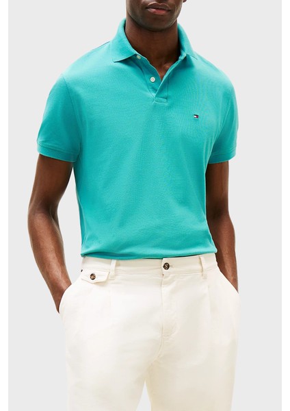 Streç Pamuklu Slim Fit Düğmeli Polo Yaka T Shirt Erkek Polo Yaka T Shirt MW0MW17770 M0C