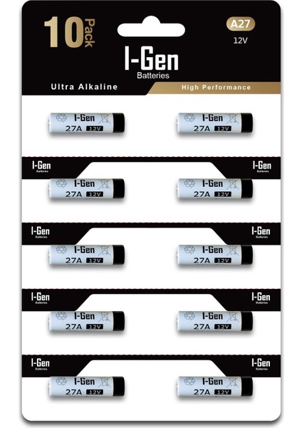 27A Pil 10'lu Paket 12V MN27 Pil (27A / A27 / L828)