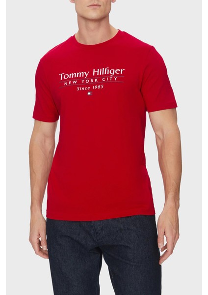 % 100 Pamuk Regular Fit Bisiklet Yaka Logolu T Shirt Erkek T Shirt MW0MW38621 Xld
