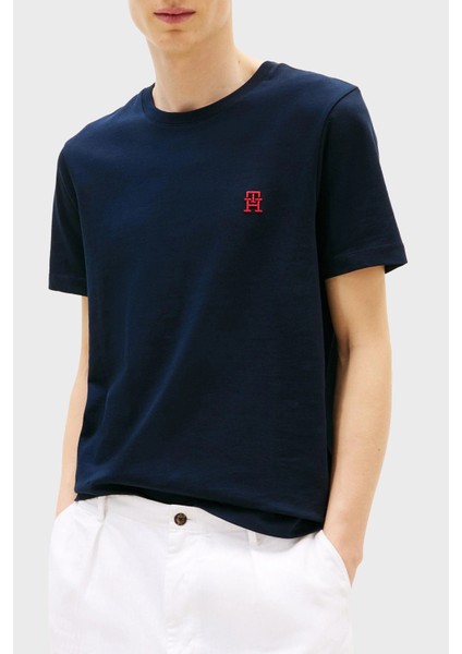 % 100 Pamuk Regular Fit Bisiklet Yaka Logolu T Shirt Erkek T Shirt MW0MW39256 Dw5