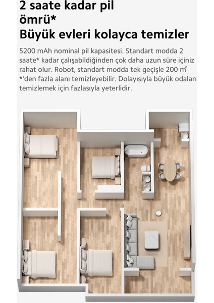 Hepa Filtre, Halı Tanıma, Çift Ped, 3D Engellerden Kaçınma, Basınçlı Paspas Özellikli Robot Süpürge