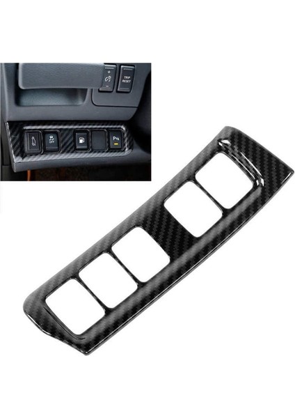 Nissan Navara Için NP300 2016-2021 Karbon Fiber Araba Far Anahtarı Düğme Kapağı Trim Dekoratif Çerçeve Aksesuarları (Yurt Dışından) fiyatları
