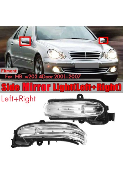 Mercedes-Benz W203 C-Class C280 C320 C350 Sol ve Sağ Için Çift Dikiz Aynası Dönüş Sinyal Lambası Gösterge Lambası 01-07 (Yurt Dışından)