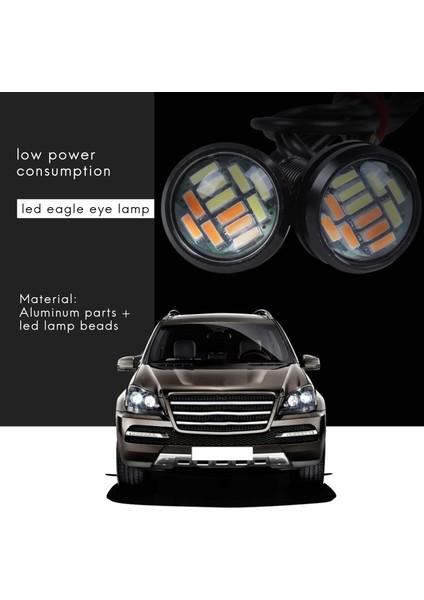 2 Adet 12V 23MM Çift Renkli Switchback 4014 12 LED Drl Kartal Göz Gündüz Işığı (Yurt Dışından)