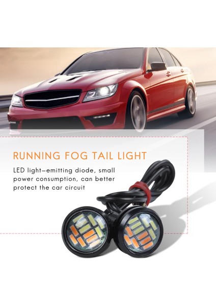 2 Adet 12V 23MM Çift Renkli Switchback 4014 12 LED Drl Kartal Göz Gündüz Işığı (Yurt Dışından)