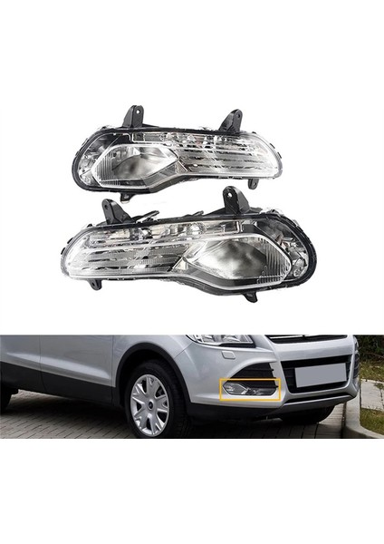 Ford Escape Kuga 2013-2016 Için Araba Ön Sol Drl Sis Lambası Otomatik Sürüş Lambası Gündüz Farı Tampon Lambası (Yurt Dışından)