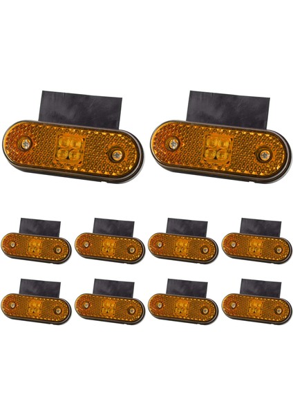 10 Adet 4 LED 24V Yan Sinyal Lambası Dönüş Sinyali Arka Kuyruk Gümrükleme Lambası Araba Kamyon Traktör Rv Römork Pikap Sarı (Yurt Dışından)