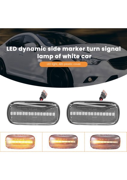 Araba LED Dinamik Yan Işaretleyici Sinyal Lamba Işığı Dönüş Lambası Honda Accord Civic Acura Cr-V Fit Jazz Odyssey Beyaz (Yurt Dışından)