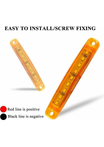 10 Adet Amber 9 LED Mühürlü Yan Işaretleyici Park Lambası Sinyal Işığı 12V Araba Kamyon Römork Kamyon Için (Yurt Dışından)