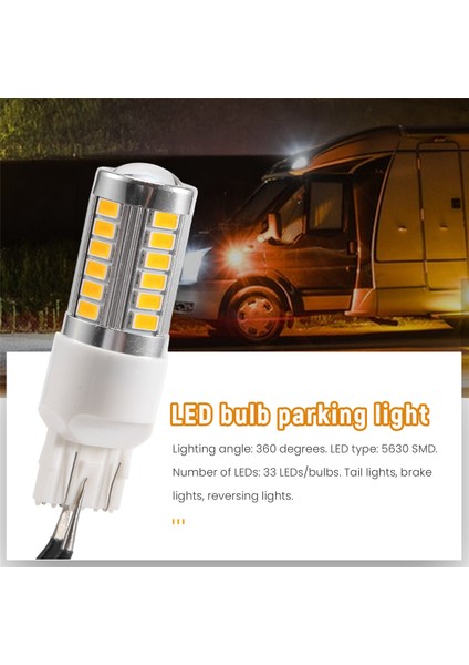 7443, T20 LED Ampuller Amber Sarı 900 Lümen Süper Parlak Dönüş Sinyalleri Işığı Fren Durdurma Park Işığı Yedekleme Geri Işığı Kuyruk Ampulü (2'li Paket) (Yurt Dışından)