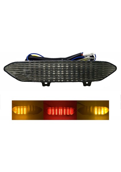 Motosiklet Arka Lambası Arka Stop Lambası Fren Dönüş Sinyalleri Entegre LED Işık Yamaha Yzf R1 2002 2003 Smokey Black (Yurt Dışından)