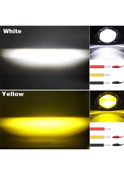 30W Sarı Beyaz Renk 12V LED Kare Spot 3 Inç Ön Sis Lambası Motosikletler Plaj Bisikletleri Arazi Için Uygun (Yurt Dışından)
