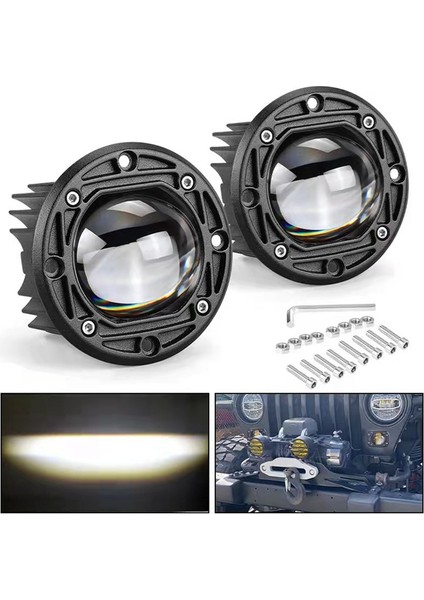 30W Sarı Beyaz Renk 12V LED Kare Spot 3 Inç Ön Sis Lambası Motosikletler Plaj Bisikletleri Arazi Için Uygun (Yurt Dışından)