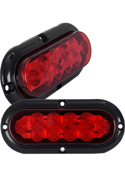 Inç LED Set Kenar Işığı Kuyruk Işık Dönüş Sinyali Işığı Fren Lambası Araba Aksesuarları Kırmızı (Yurt Dışından)