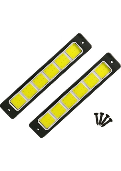 2 Adet Süper Parlak LED Gündüz Farları Araba Sürüş Sis Lambası Su Geçirmez Esnek Drl Cob LED Şerit 190X35MM 12V (Yurt Dışından)