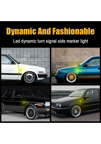 2 Adet Dinamik LED Yan Işaret Lambası Dönüş Sinyali Sinyal Lambası Passat B3 Jetta A2 A3 Golf 2 3 Seat Ibiza 2 Cordoba 1 (Yurt Dışından)
