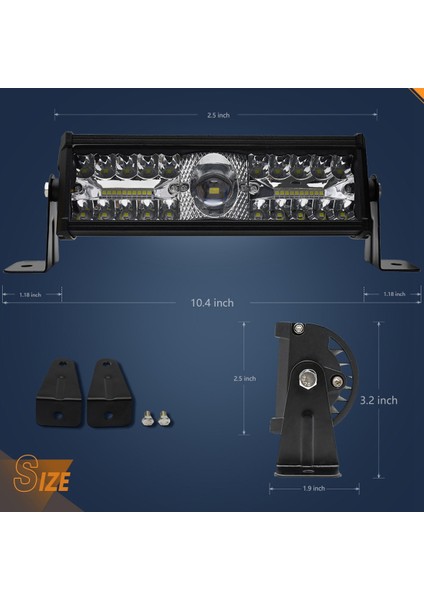 Offroad LED Işık Çubuğu 10 Inç 120W 3 Sıra LED Beyaz+Sarı Sis Farları Jeep Araba Traktör Kamyon Suv Atv Tekne Için (Yurt Dışından) fırsatları