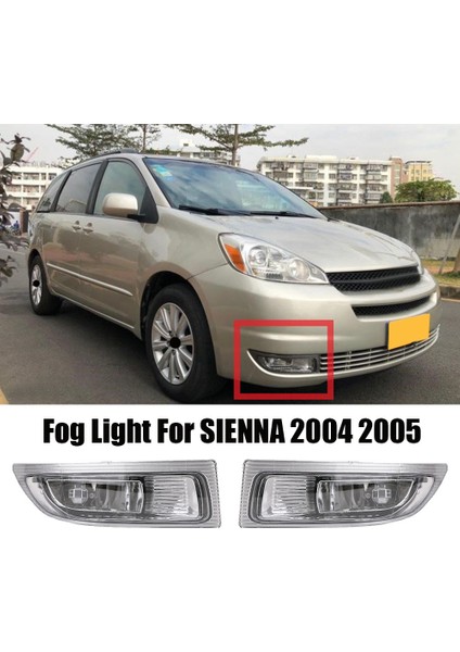 Toyota Sienna 3.3l 2004-2005 Için Ampullü Lh+Rh Çift Sis Farı Lambaları 81220-AE010 81210-AE010 (Yurt Dışından)
