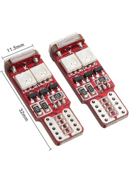 Adet T10 W5W LED Rgb Uzaktan Kumanda Işıkları Gösterge Ampul Araba Iç Yan Lambalar (Yurt Dışından)