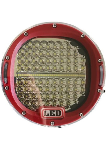 4x4 4WD Spot LED Tavan Çalışma Lambası Ford Jeep Hummer Defender Volvo Kamyon 7 Inç IP68 Offroad Suv Kamyonet Kırmızı (Yurt Dışından)