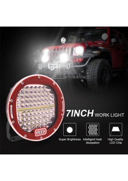 4x4 4WD Spot LED Tavan Çalışma Lambası Ford Jeep Hummer Defender Volvo Kamyon 7 Inç IP68 Offroad Suv Kamyonet Kırmızı (Yurt Dışından) indirimleri