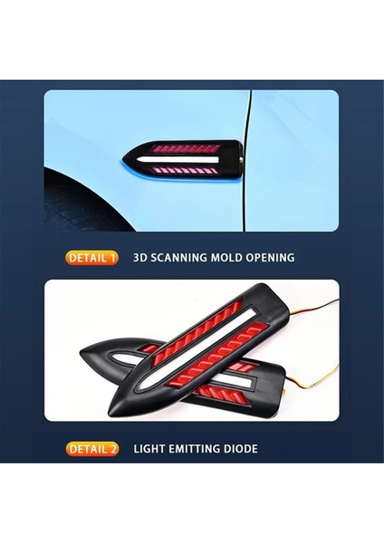 1 Çift Direksiyon Lambası Çamurluk Yan Lambası DC12V Bıçak Şekli Otomatik Araba LED Yan Işıklar Işaret Sinyal Işıkları Aksesuarları (Yurt Dışından) fırsatları