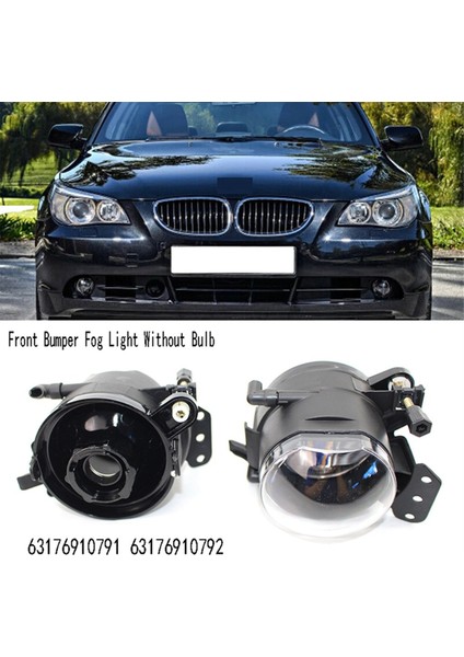 1 Çift Ön Tampon Sis Lambası Kapağı Ampul Olmadan Bmw 5 Serisi E60 325I 525I 2003-2008 63176910791 63176910792 (Yurt Dışından) indirimleri