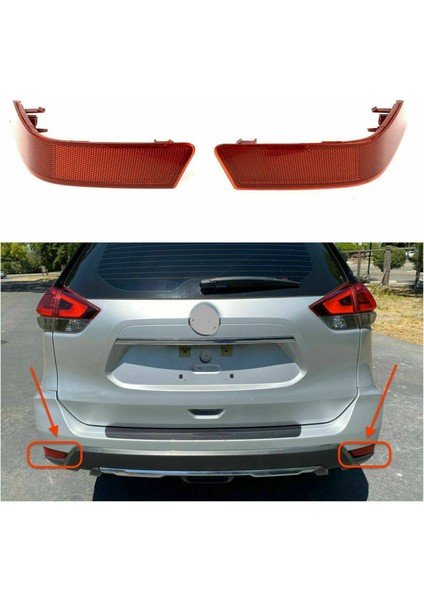 1 Çift Arka Tampon Reflektör Fren Lambası Arka Lambası Park Fren Lambası Sis Lambası Nissan Rogue 2017 2018 2019 (Yurt Dışından)