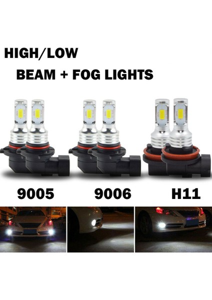 6x Combo LED Far Ampulü Sis Lambası Toyota Corolla Rav4 H11 9006 9005 Hıd (Yurt Dışından)