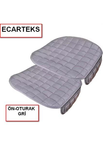 Renault Symbol Ecarteks Soft Ortopedik Cepli Oto Kılıf- Minder Seti (3 Parça) Gri