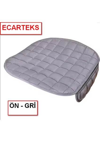 Renault Symbol Ecarteks Soft Ortopedik Cepli Oto Kılıf- Minder Seti (3 Parça) Gri