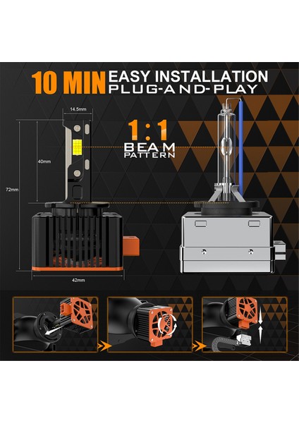 1 ÇIFT/110W V31 LED Yeni D Serisi Araba LED Far Ampulü 10000LM 6500K D8 (Yurt Dışından)