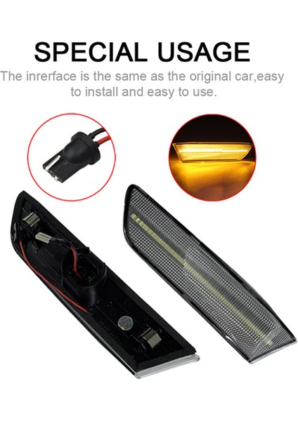 IN2551108 IN2551109 Amber LED Yan Işaret Çamurluk Işıkları Nissan Skyline 350GT Infiniti G35 2d Coupe Füme Kabuk (Yurt Dışından)