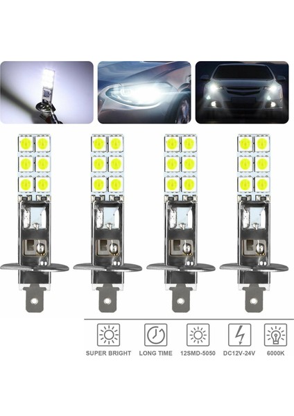8pcs H1 6000K Süper Beyaz 80W LED Far Ampulleri Kiti Sis Sürüş Işığı (Yurt Dışından)