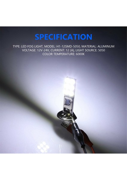8pcs H1 6000K Süper Beyaz 80W LED Far Ampulleri Kiti Sis Sürüş Işığı (Yurt Dışından)