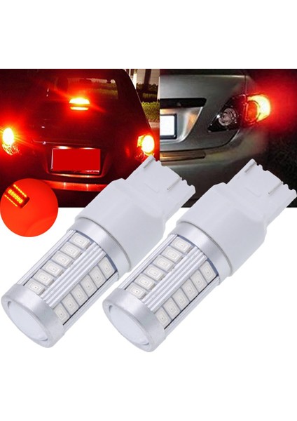 7443, T20 LED Ampuller Kırmızı 900 Lümen Süper Parlak Dönüş Sinyalleri Işığı Fren Durdurma Park Lambası Yedekleme Ters Işık Kuyruk Ampul Dc 12V 3.6W (2'li Paket) (Yurt Dışından)