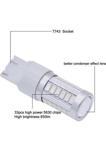 7443, T20 LED Ampuller Kırmızı 900 Lümen Süper Parlak Dönüş Sinyalleri Işığı Fren Durdurma Park Lambası Yedekleme Ters Işık Kuyruk Ampul Dc 12V 3.6W (2'li Paket) (Yurt Dışından)
