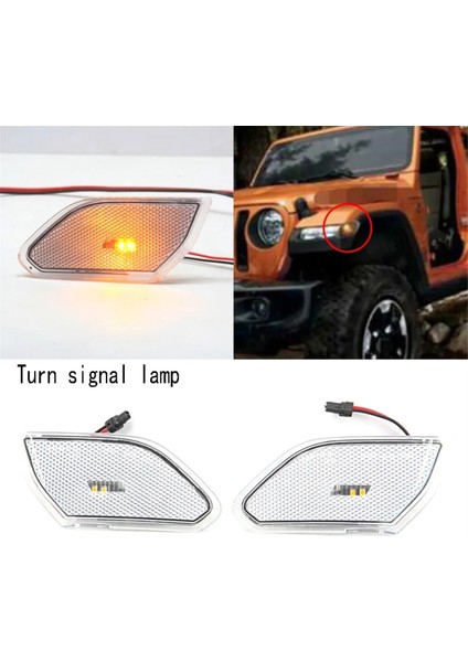 Dumanlı Siyah LED Ön Yan Işaret Lambası Dönüş Sinyal Lambası Yuvarlak Kaş Yan Lambası Jeep Wrangler Jl 2018+ Için (Yurt Dışından)