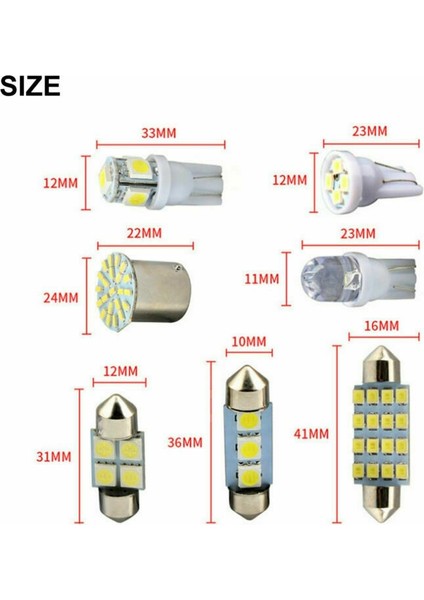 14 Çeşitli LED Araç Iç Iç Işık Kubbe Gövde Haritası Plaka Lambası Ampul (Yurt Dışından) fiyatları