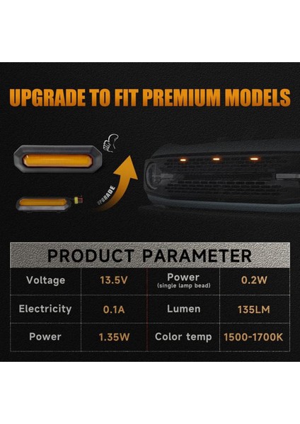LED Izgara Işıkları Ford Bronco 2021 2022 2023 2/4-Door Sarı Izgara Lambaları Kiti Bronco Aksesuarları (Yurt Dışından) modelleri