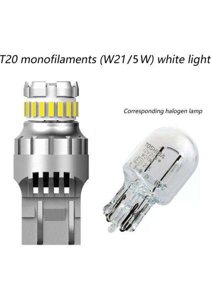 Araba T20 7440 W21W LED Canbus Ters Işıklar W21/5 W 7443 LED Ampul Fren Dönüş Sinyali Işıkları 6500 K Süper Parlak Kuyruk Lambası (Yurt Dışından)