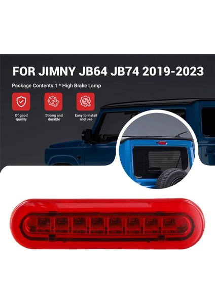 LED Arka Fren Lambası Merkezi Yüksek Monteli Dur Uyarı Lambası Arka Stop Lambası Suzuki Jimny JB64 JB74 2019-2023 Kırmızı (Yurt Dışından)