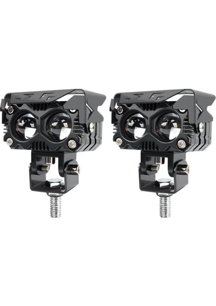 Çift 60 W LED Lens Spot Işığı Çift Lensler Spot Işığı Motosiklet Yardımcı Sis Lambası Çift Renkli Beyaz Sarı Işık (Yurt Dışından)