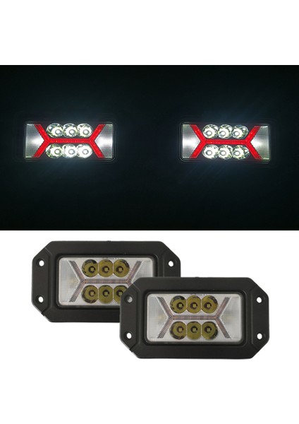 40W LED Off-Road Çalışma Işığı Dikdörtgen x Sis Lambası Araba Kamyon Atv Römork Motosiklet Için Kırmızı Işık (Yurt Dışından)