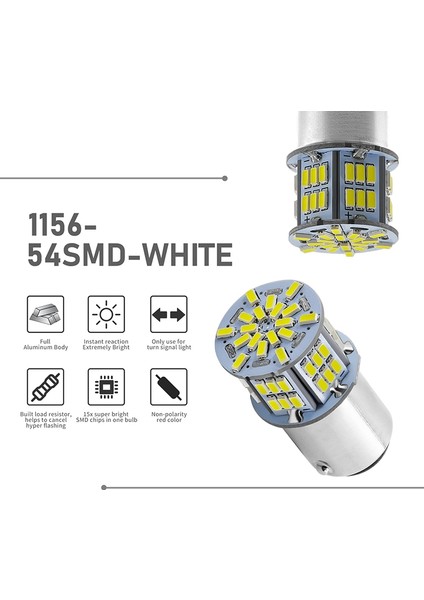 1156 LED Ampul Beyaz 1003 BA15S 1141 7506 LED Ampul 2835 54-Smd (Yurt Dışından) fiyatları